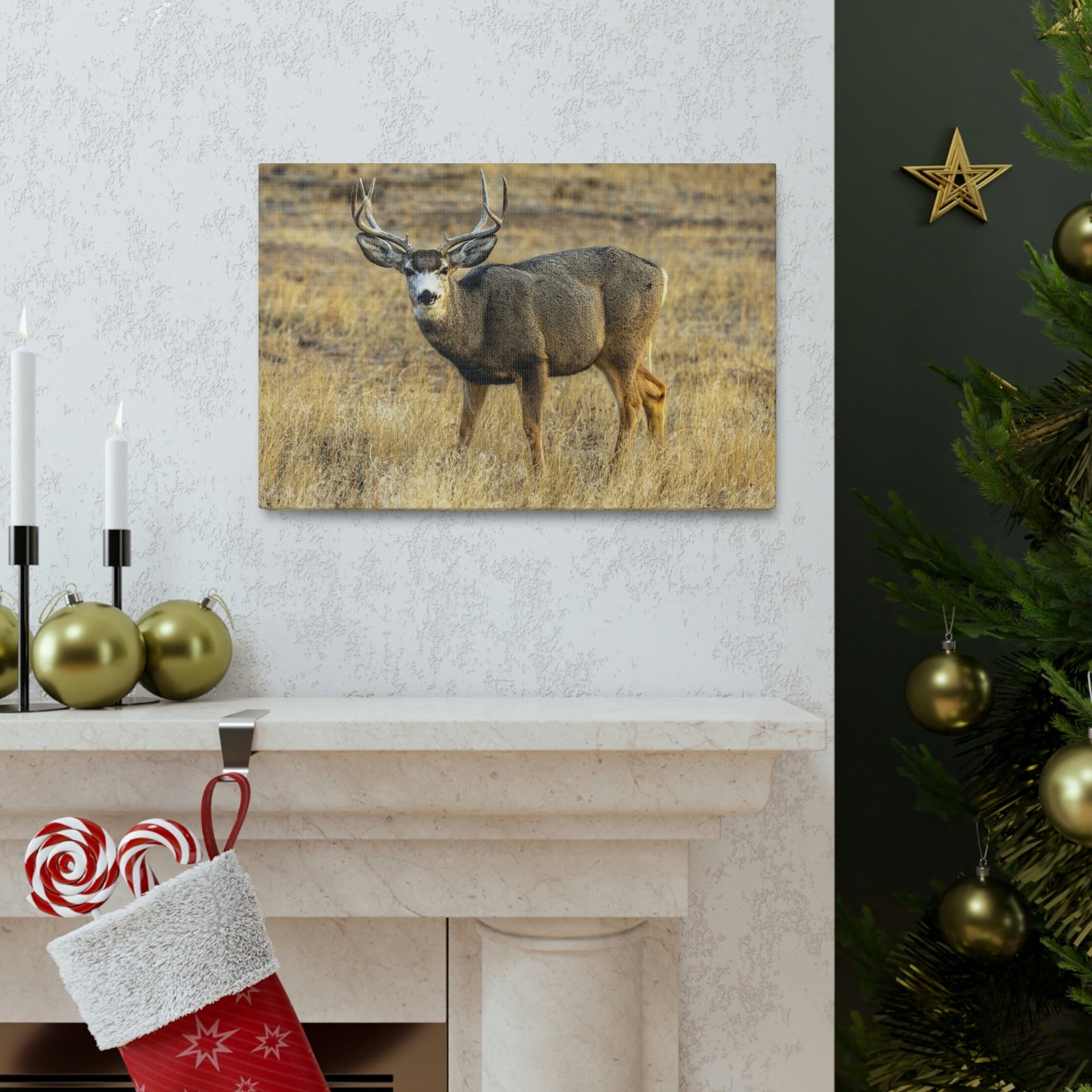 Scripture Walls Majestic Buck Art Majestic Buck Print Animal Wall Art Wildlife Canvas Prints Wall Art Ready to Hang Unframed-Express Your Love Gifts