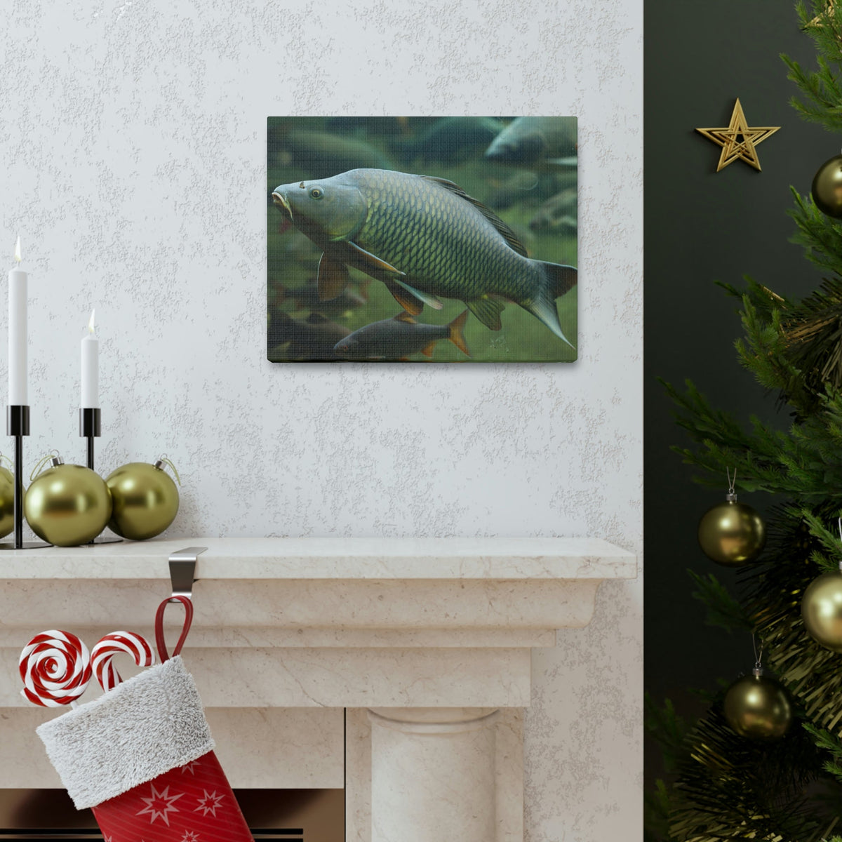 Scripture Walls Majestic Carp Art Majestic Carp Print Animal Wall Art Wildlife Canvas Prints Wall Art Ready to Hang Unframed-Express Your Love Gifts