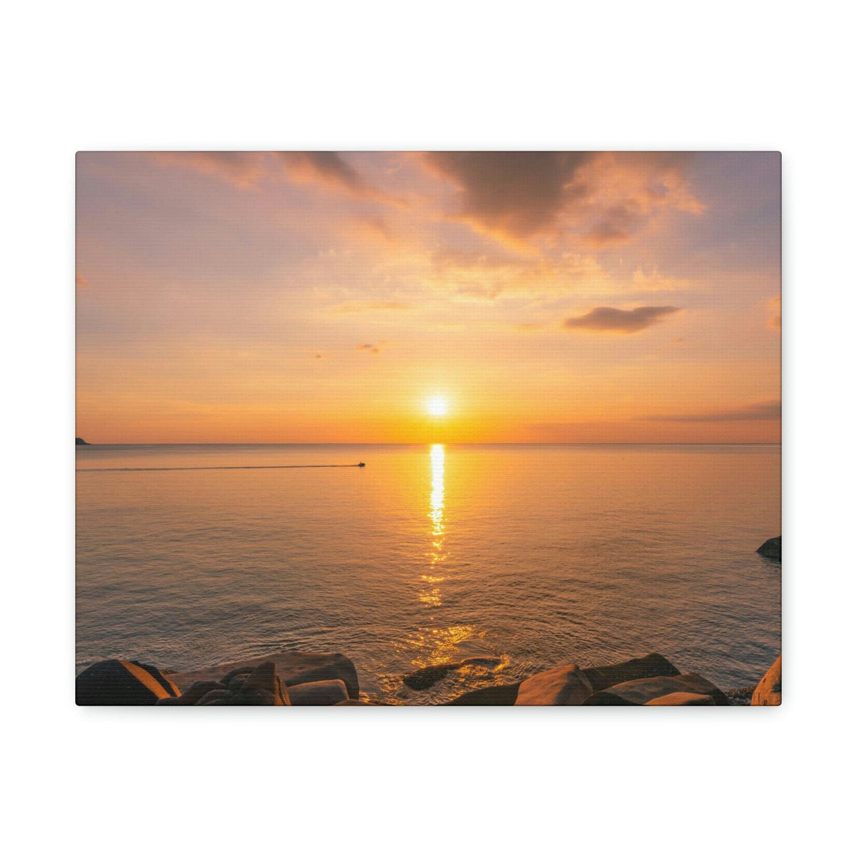 Majestic Clouds Scene Beautiful Sky Sunset Beauty Nature Scene Over Sea Nature Wall Art Ready to Hang Unframed-Express Your Love Gifts
