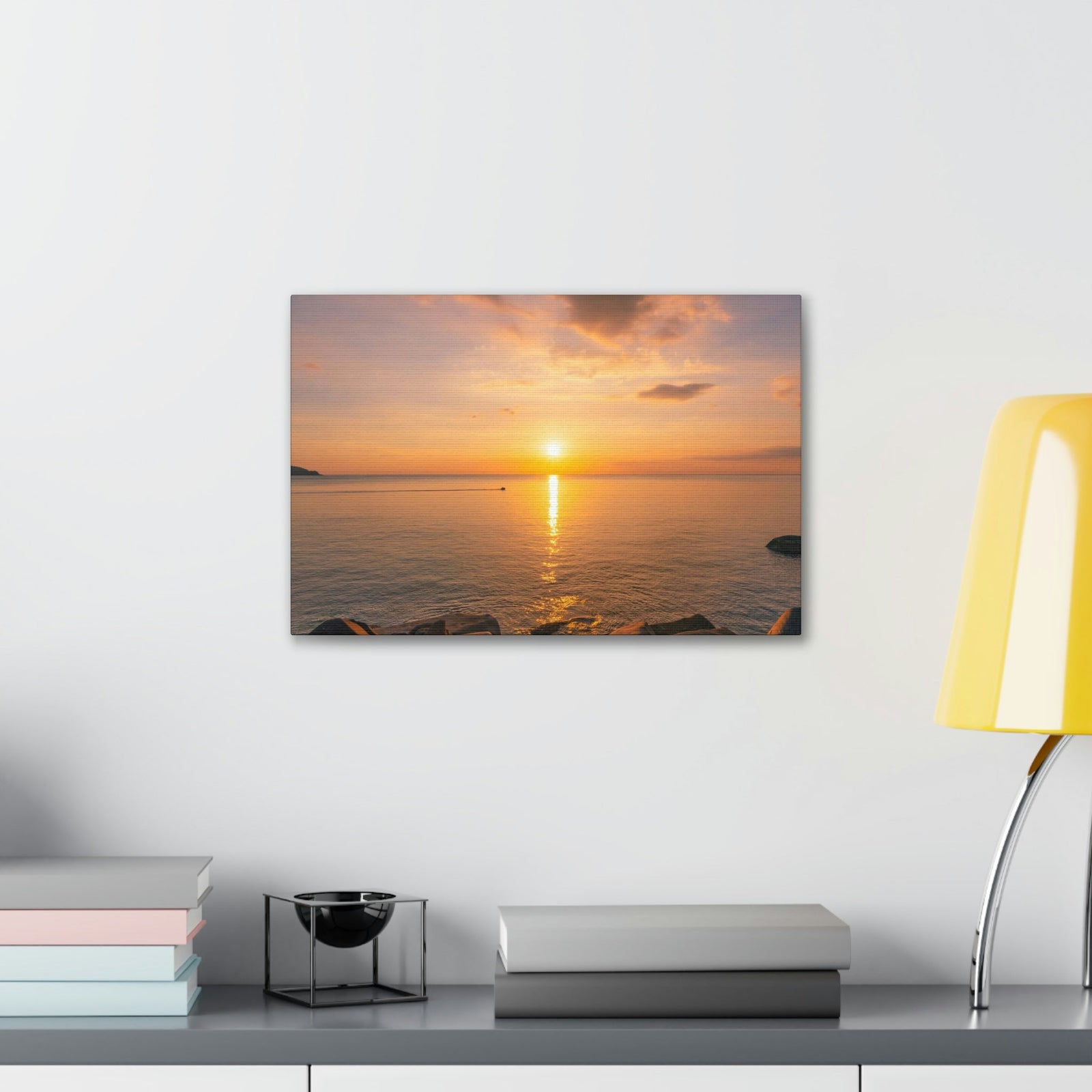 Majestic Clouds Scene Beautiful Sky Sunset Beauty Nature Scene Over Sea Nature Wall Art Ready to Hang Unframed-Express Your Love Gifts