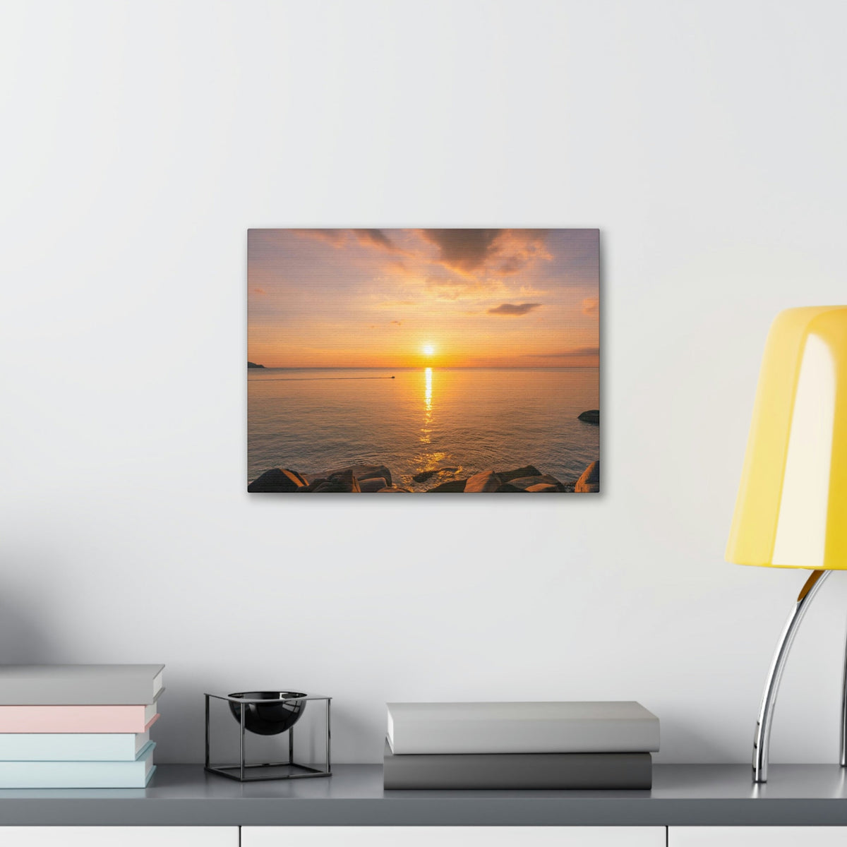Majestic Clouds Scene Beautiful Sky Sunset Beauty Nature Scene Over Sea Nature Wall Art Ready to Hang Unframed-Express Your Love Gifts