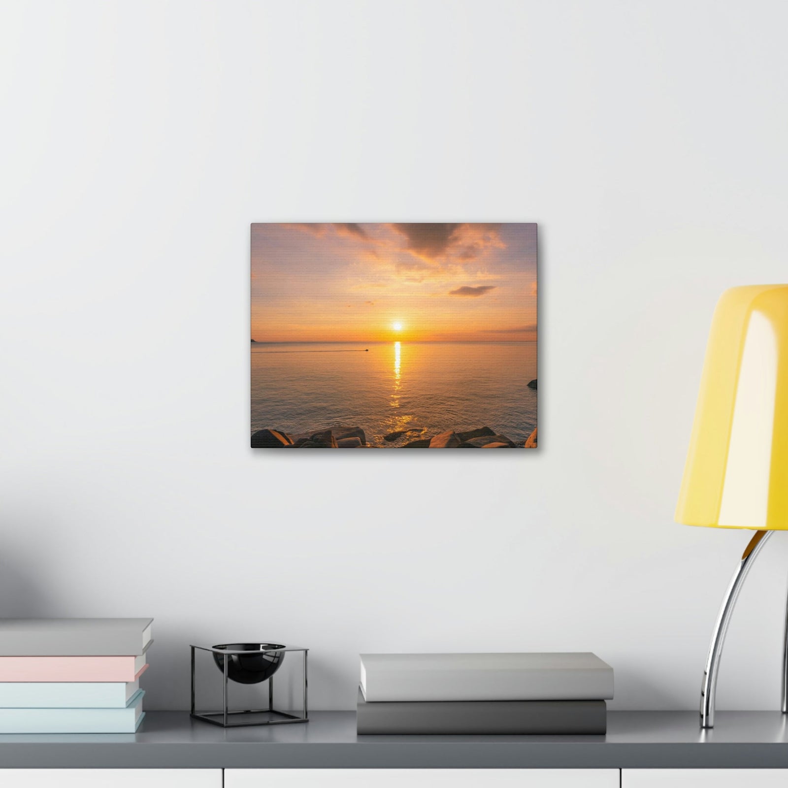 Majestic Clouds Scene Beautiful Sky Sunset Beauty Nature Scene Over Sea Nature Wall Art Ready to Hang Unframed-Express Your Love Gifts