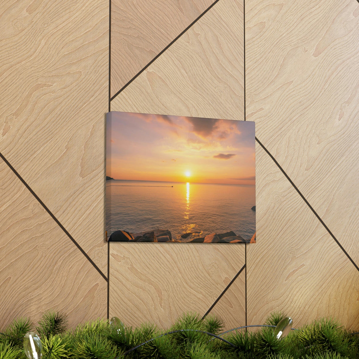 Majestic Clouds Scene Beautiful Sky Sunset Beauty Nature Scene Over Sea Nature Wall Art Ready to Hang Unframed-Express Your Love Gifts