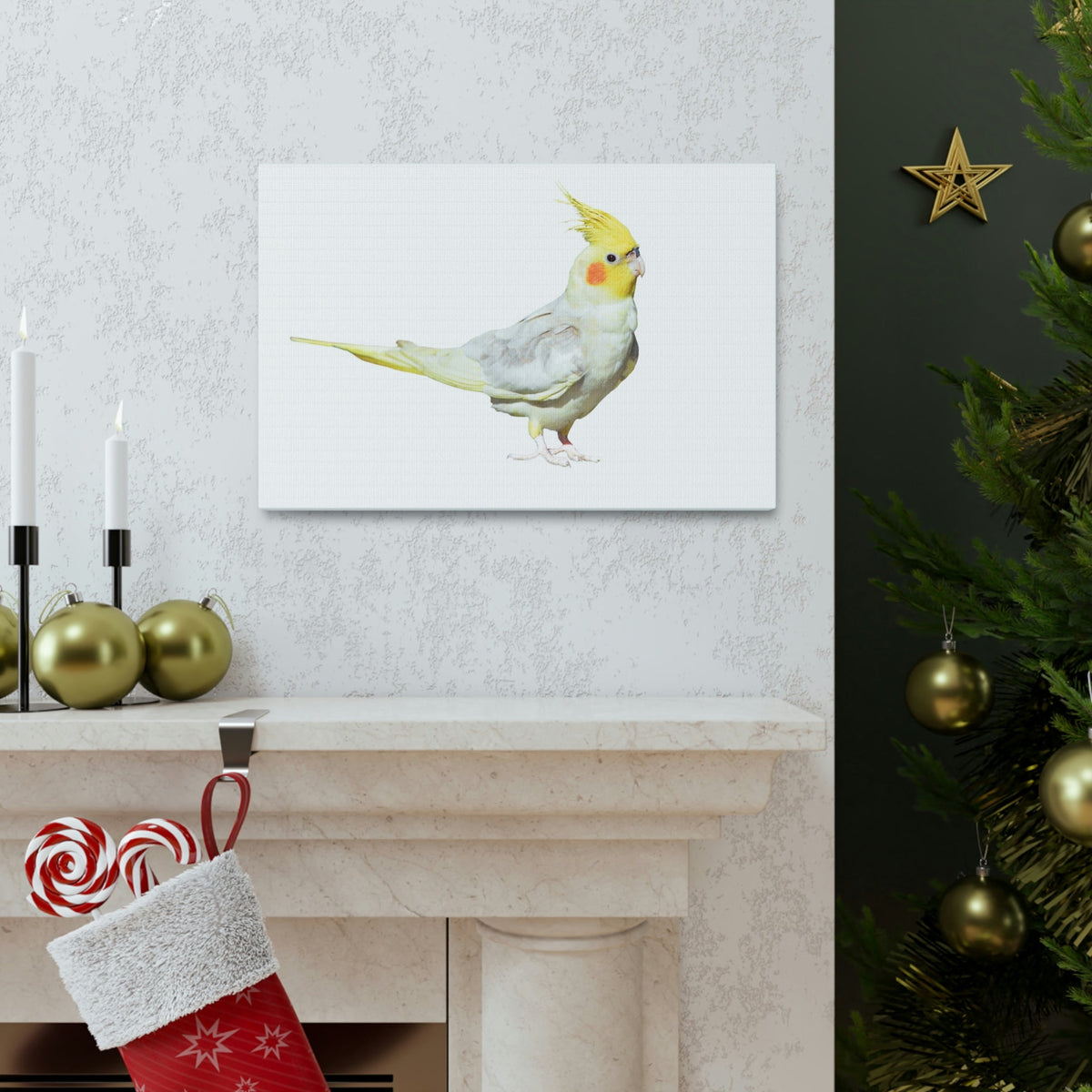 Scripture Walls Majestic Cockatiel Art Majestic Cockatiel Print Animal Wall Art Wildlife Canvas Prints Wall Art Ready to Hang Unframed-Express Your Love Gifts