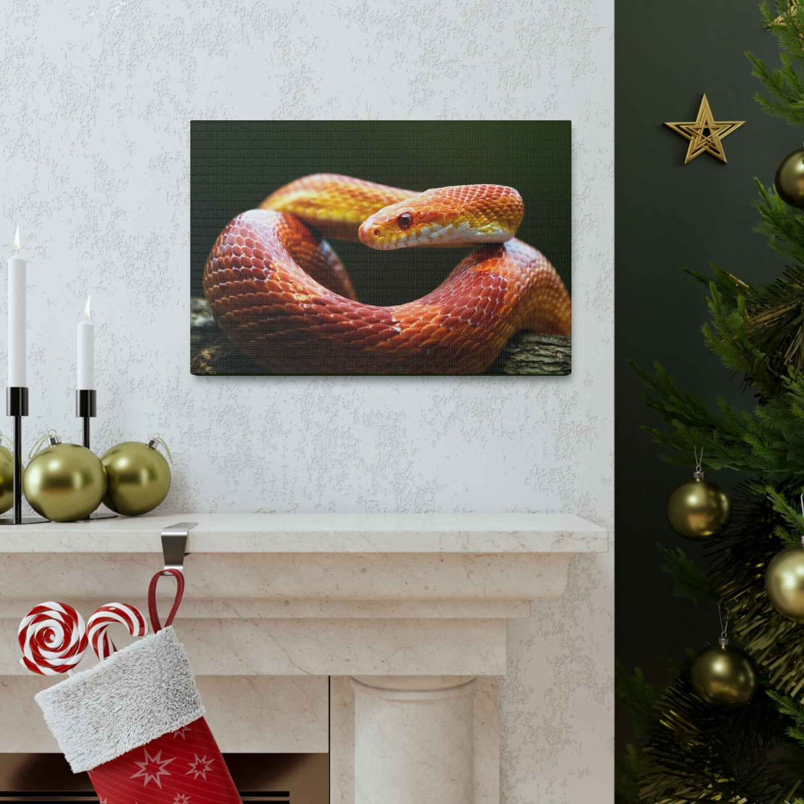 Scripture Walls Majestic Corn Snake Art Majestic Corn Snake Print Animal Wall Art Wildlife Canvas Prints Wall Art Ready to Hang Unframed-Express Your Love Gifts