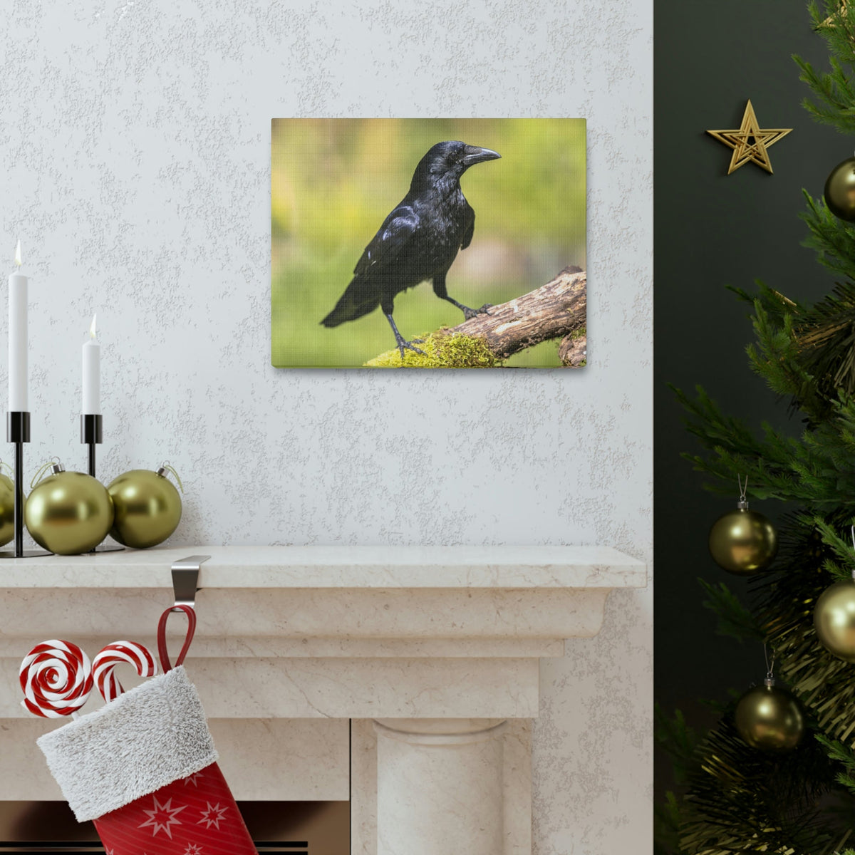 Scripture Walls Majestic Crow Art Majestic Crow Print Animal Wall Art Wildlife Canvas Prints Wall Art Ready to Hang Unframed-Express Your Love Gifts