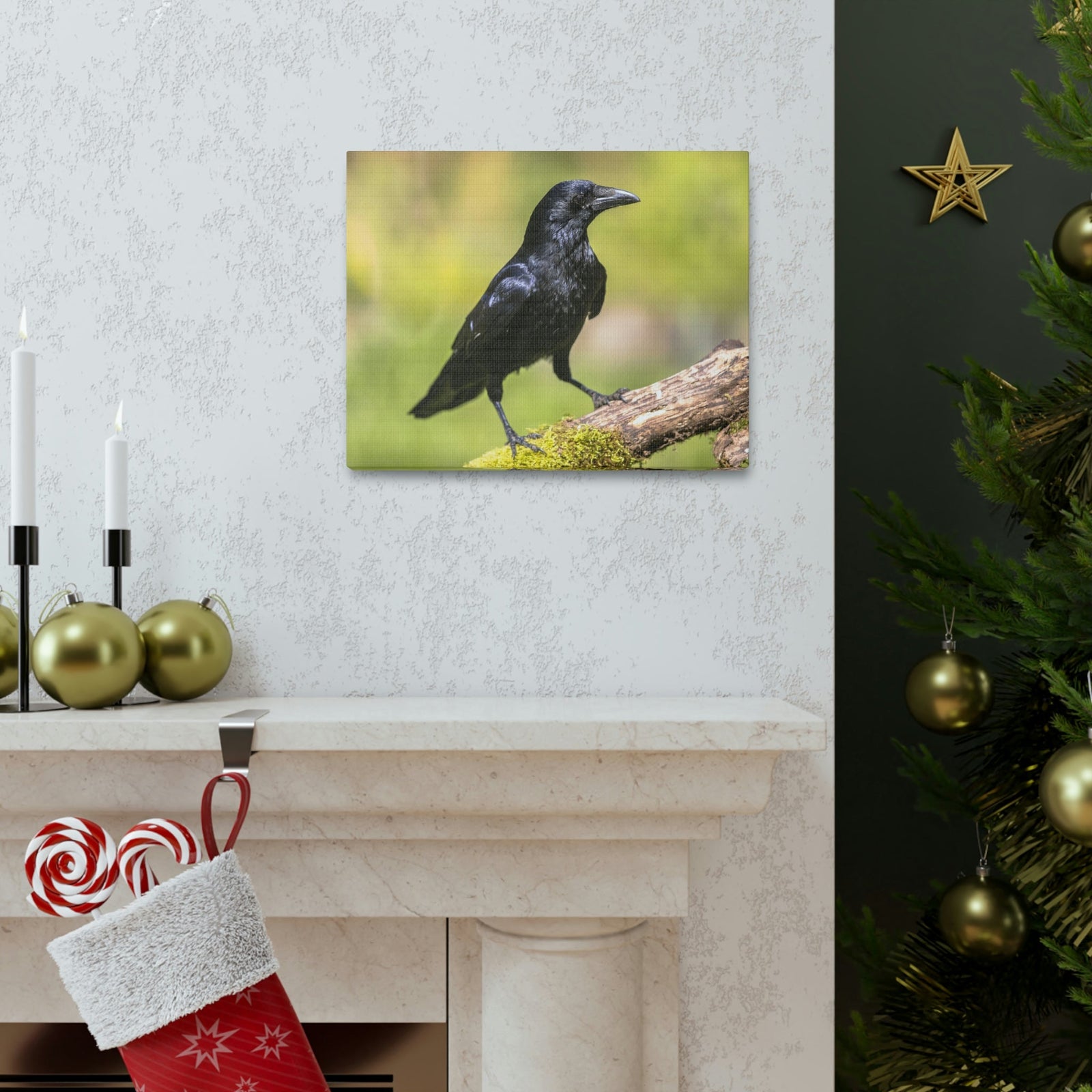 Scripture Walls Majestic Crow Art Majestic Crow Print Animal Wall Art Wildlife Canvas Prints Wall Art Ready to Hang Unframed-Express Your Love Gifts