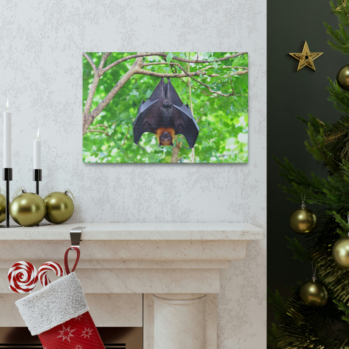Majestic Fruit Bat Hanging on a Tree in the Forest Unframed-Express Your Love Gifts
