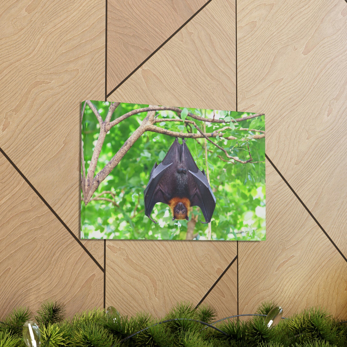 Majestic Fruit Bat Hanging on a Tree in the Forest Unframed-Express Your Love Gifts