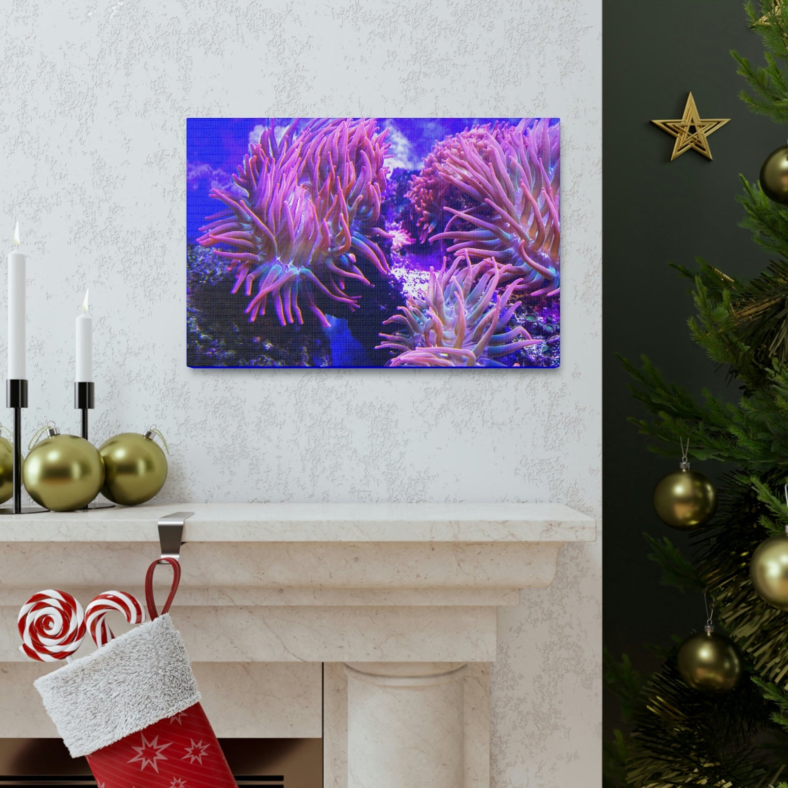 Scripture Walls Majestic Sea Anemone Art Majestic Sea Anemone Print Animal Wall Art Wildlife Canvas Prints Wall Art Ready to Hang Unframed-Express Your Love Gifts