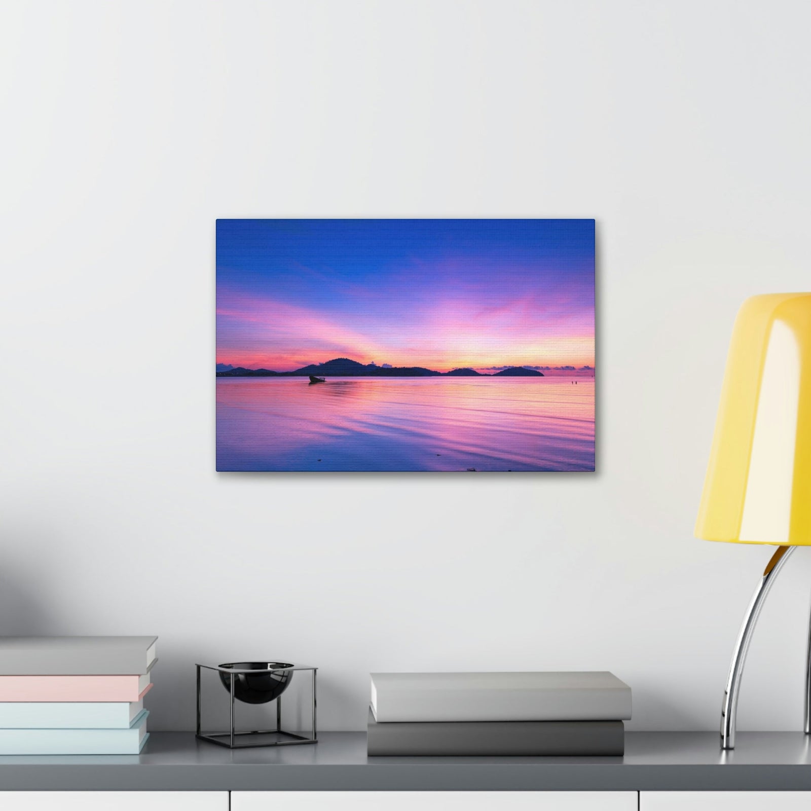 Majestic Sunset Over the Sea Scene Beautiful Engaging and Impressive Beauty Nature Scene Reflection in the Tropical Sea Wall Art Ready to Hang Unframed-Express Your Love Gifts