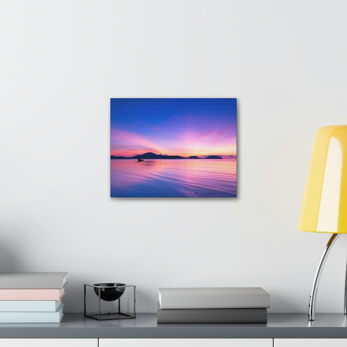 Majestic Sunset Over the Sea Scene Beautiful Engaging and Impressive Beauty Nature Scene Reflection in the Tropical Sea Wall Art Ready to Hang Unframed-Express Your Love Gifts