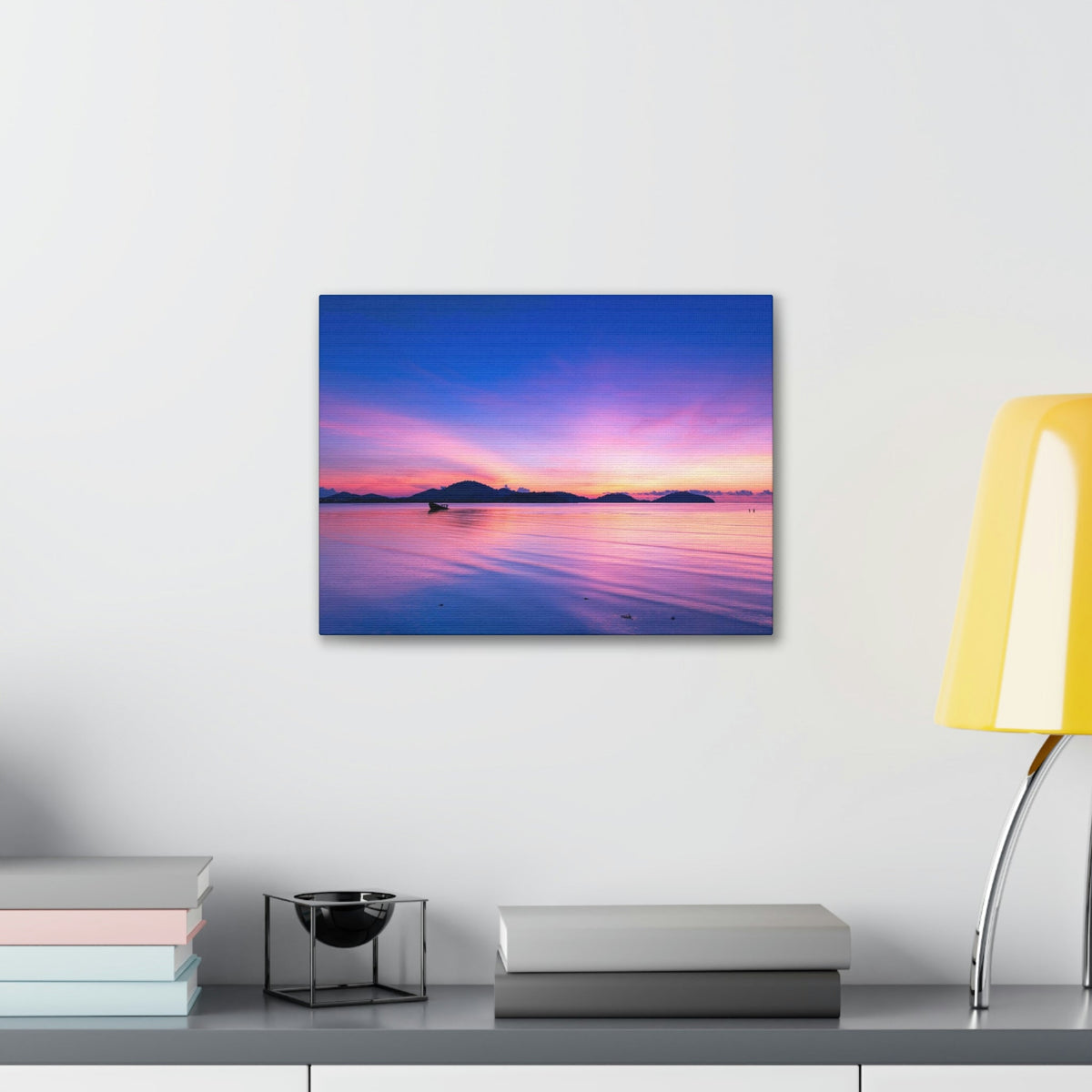 Majestic Sunset Over the Sea Scene Beautiful Engaging and Impressive Beauty Nature Scene Reflection in the Tropical Sea Wall Art Ready to Hang Unframed-Express Your Love Gifts