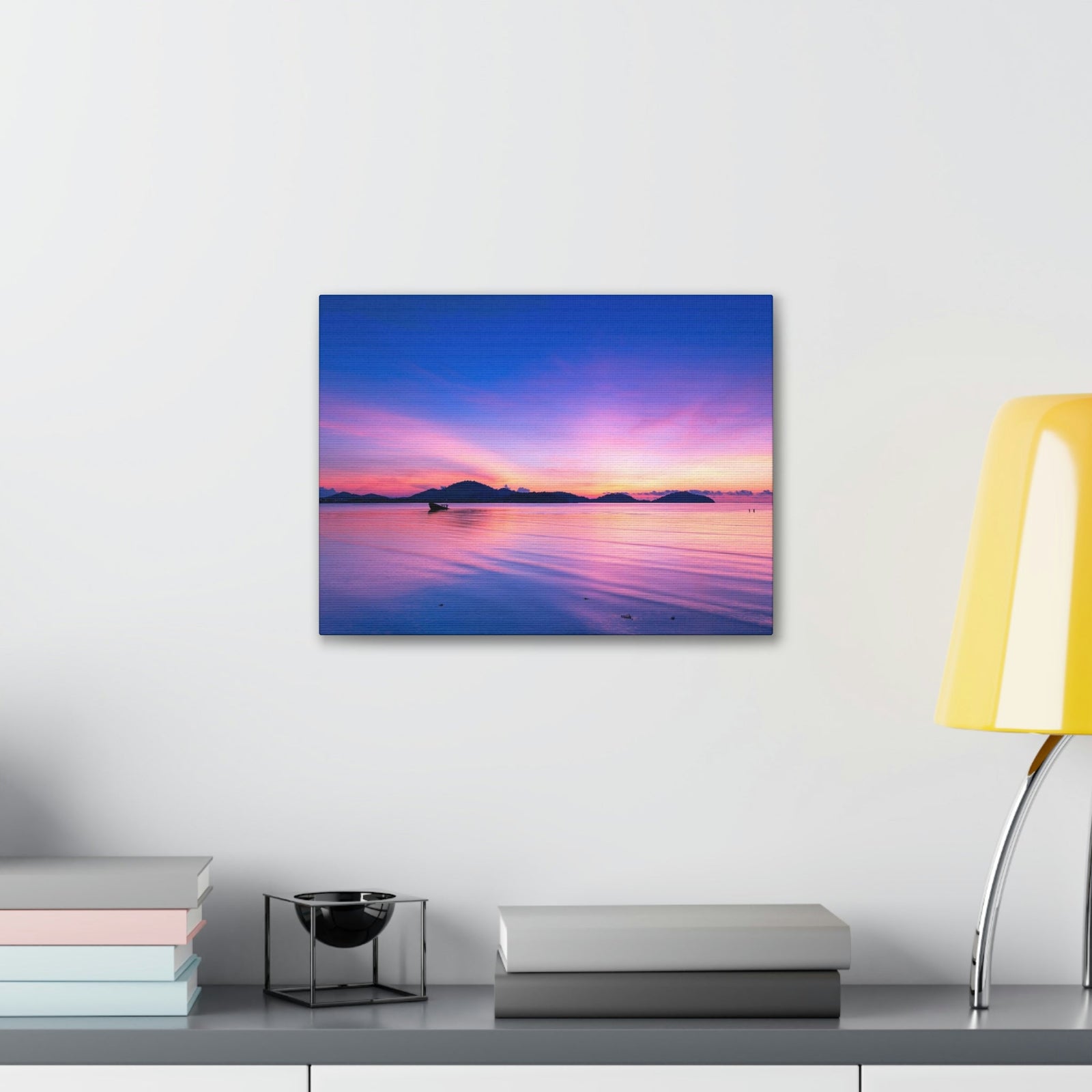 Majestic Sunset Over the Sea Scene Beautiful Engaging and Impressive Beauty Nature Scene Reflection in the Tropical Sea Wall Art Ready to Hang Unframed-Express Your Love Gifts