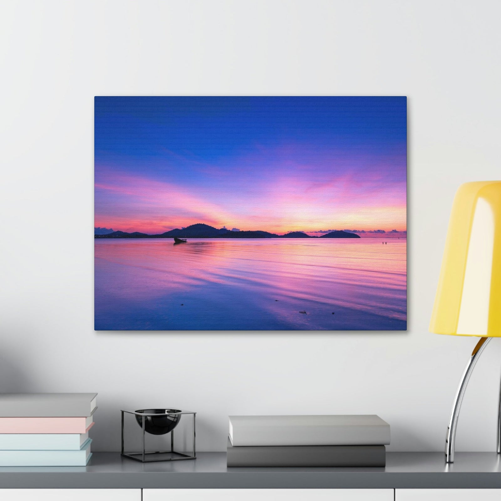 Majestic Sunset Over the Sea Scene Beautiful Engaging and Impressive Beauty Nature Scene Reflection in the Tropical Sea Wall Art Ready to Hang Unframed-Express Your Love Gifts