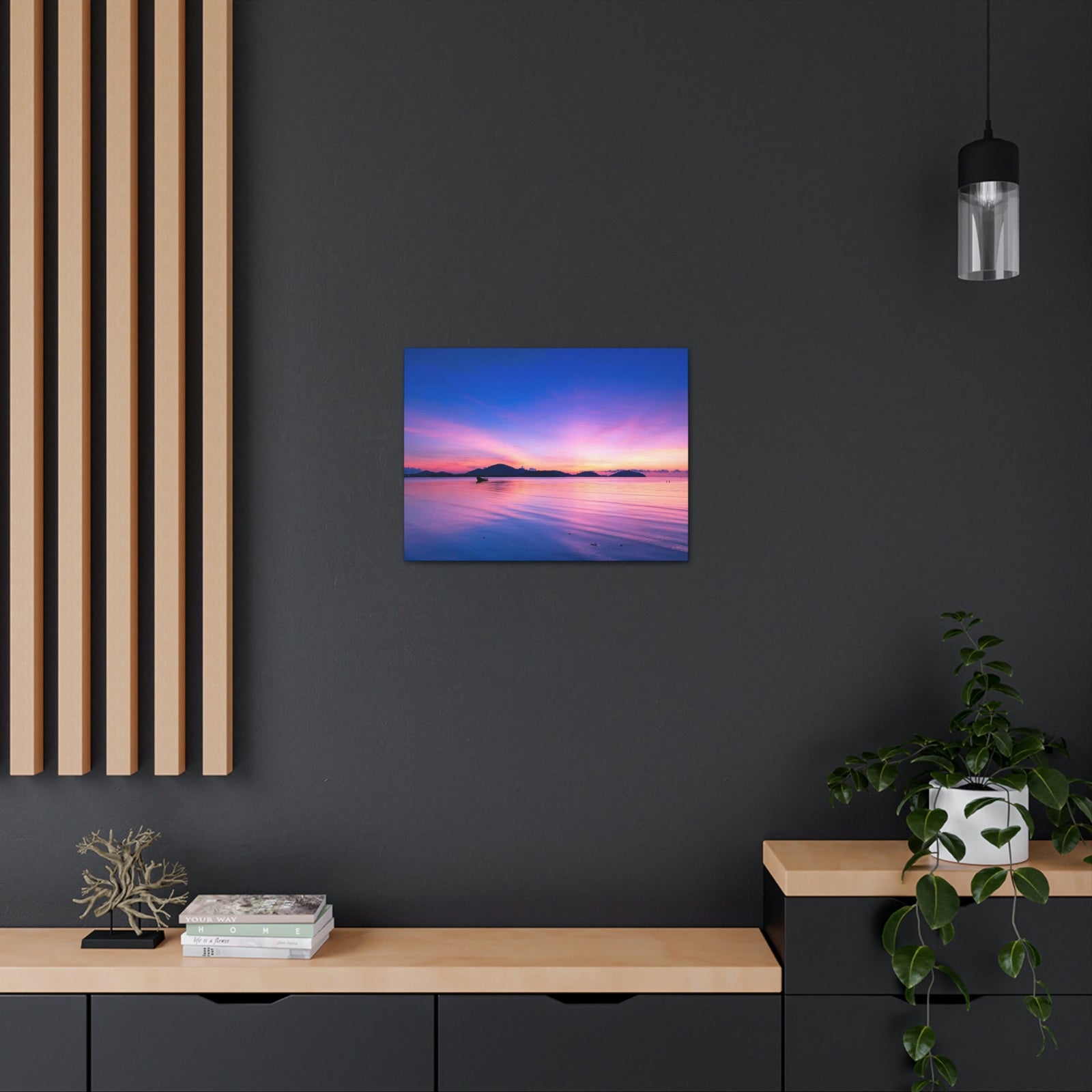 Majestic Sunset Over the Sea Scene Beautiful Engaging and Impressive Beauty Nature Scene Reflection in the Tropical Sea Wall Art Ready to Hang Unframed-Express Your Love Gifts