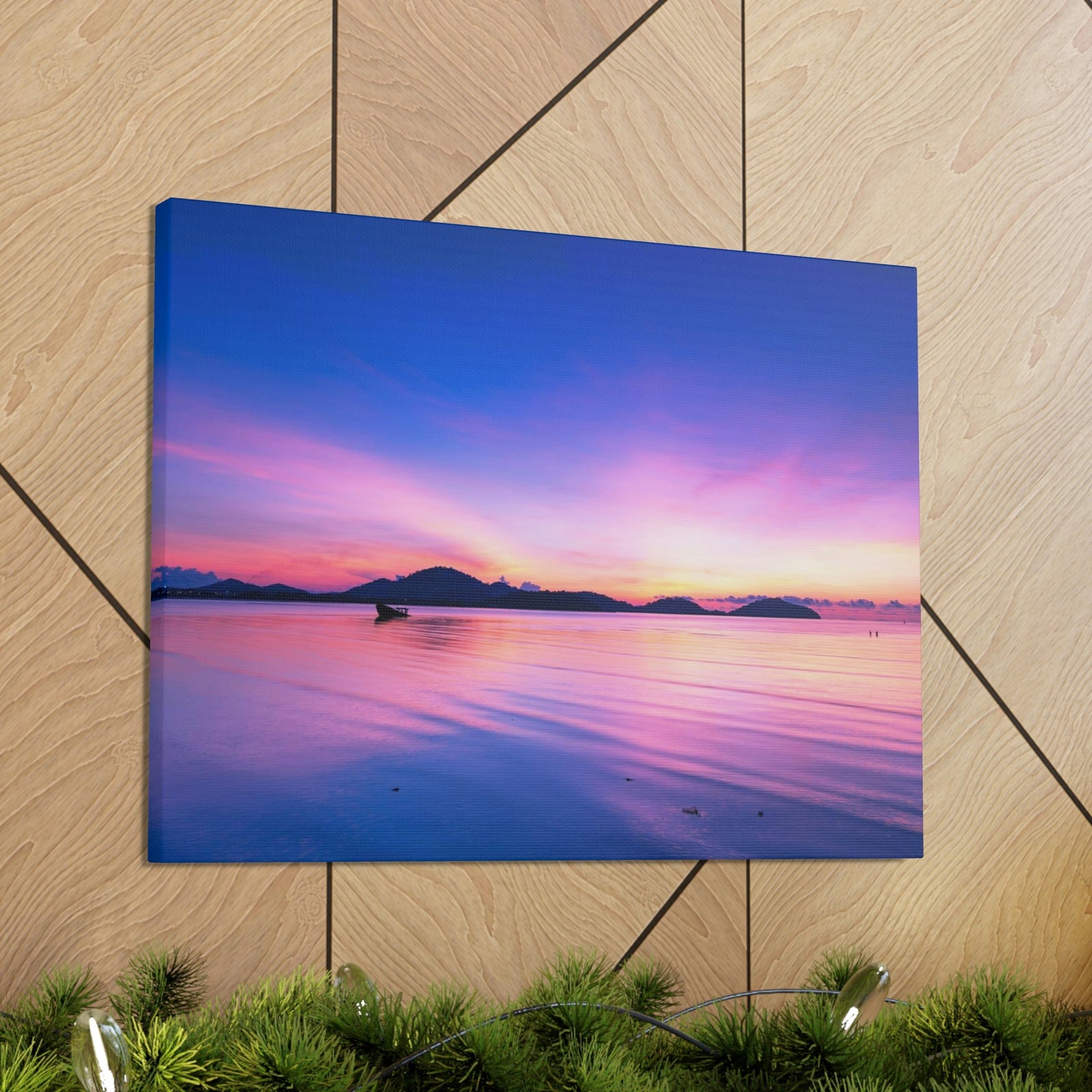 Majestic Sunset Over the Sea Scene Beautiful Engaging and Impressive Beauty Nature Scene Reflection in the Tropical Sea Wall Art Ready to Hang Unframed-Express Your Love Gifts