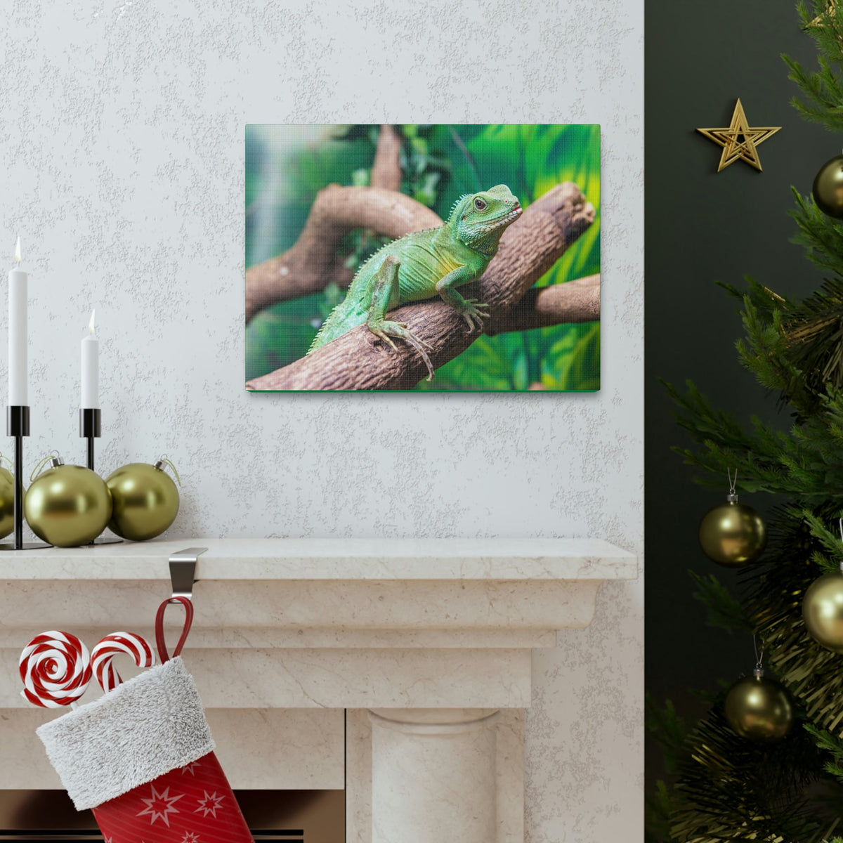 Scripture Walls Majestic Water Dragon Art Majestic Water Dragon Print Animal Wall Art Wildlife Canvas Prints Wall Art Ready to Hang Unframed-Express Your Love Gifts