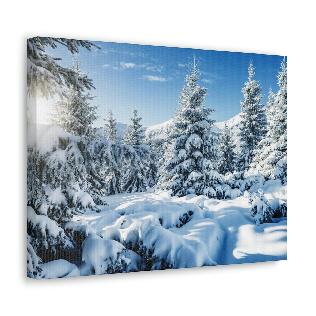 Majestic Winter Snow Scene Beautiful Picturesque and Gorgeous Wintry Beauty Nature Scene White Spruces Glowing by Sunlight Wall Art Ready to Hang Unframed-Express Your Love Gifts
