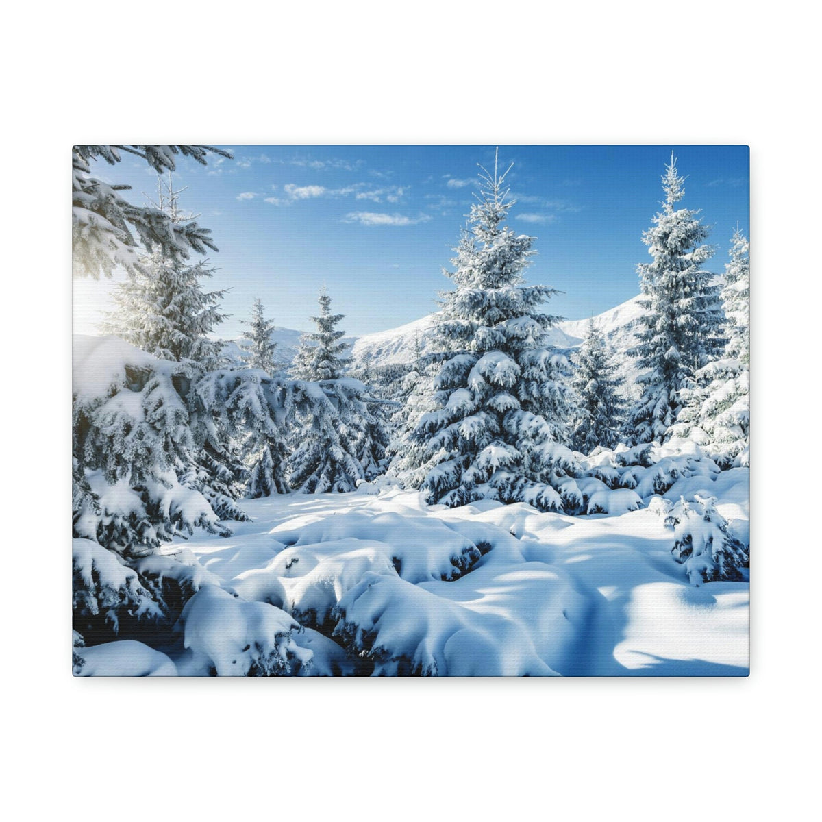 Majestic Winter Snow Scene Beautiful Picturesque and Gorgeous Wintry Beauty Nature Scene White Spruces Glowing by Sunlight Wall Art Ready to Hang Unframed-Express Your Love Gifts