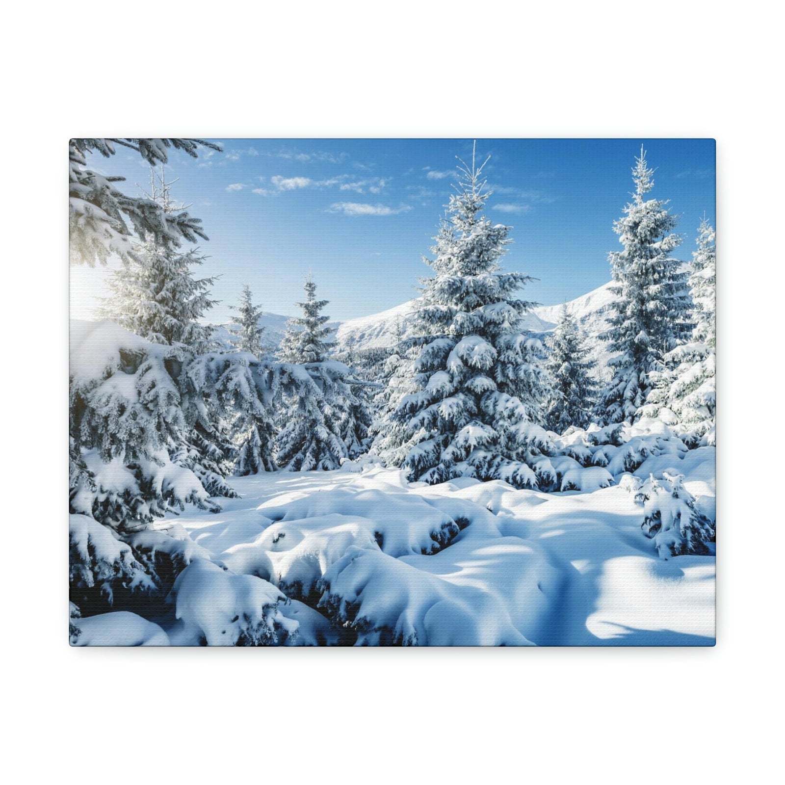 Majestic Winter Snow Scene Beautiful Picturesque and Gorgeous Wintry Beauty Nature Scene White Spruces Glowing by Sunlight Wall Art Ready to Hang Unframed-Express Your Love Gifts