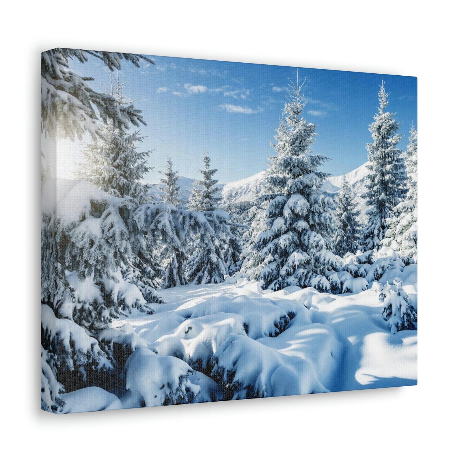 Majestic Winter Snow Scene Beautiful Picturesque and Gorgeous Wintry Beauty Nature Scene White Spruces Glowing by Sunlight Wall Art Ready to Hang Unframed-Express Your Love Gifts