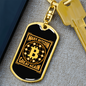 Make Bitcoin Great Again Crypto Gold Keychain Stainless Steel or 18k Gold Dog Tag Keyring-Express Your Love Gifts