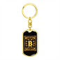 Make Bitcoin Great Again Crypto Gold Keychain Stainless Steel or 18k Gold Dog Tag Keyring-Express Your Love Gifts