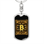Make Bitcoin Great Again Crypto Gold Keychain Stainless Steel or 18k Gold Dog Tag Keyring-Express Your Love Gifts