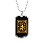 Make Bitcoin Great Again Crypto Necklace Stainless Steel or 18k Gold Dog Tag 24" Chain-Express Your Love Gifts