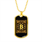 Make Bitcoin Great Again Crypto Necklace Stainless Steel or 18k Gold Dog Tag 24" Chain-Express Your Love Gifts