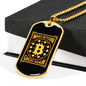 Make Bitcoin Great Again Crypto Necklace Stainless Steel or 18k Gold Dog Tag 24" Chain-Express Your Love Gifts