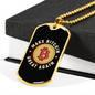 Make Bitcoin Great Again Crypto Necklace Stainless Steel or 18k Gold Dog Tag 24" Chain-Express Your Love Gifts