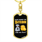 Make Money on Bitcoin Crypto Keychain Stainless Steel or 18k Gold Dog Tag Keyring-Express Your Love Gifts