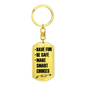 Make Smart Choices Keychain Stainless Steel or 18k Gold Dog Tag Keyring-Express Your Love Gifts