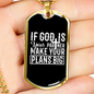 Make Your Plans Big Christian Necklace Stainless Steel or 18k Gold Dog Tag 24" Chain-Express Your Love Gifts