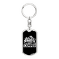 Makes A Happy Camper White Keychain Stainless Steel or 18k Gold Dog Tag Keyring-Express Your Love Gifts