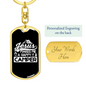 Makes A Happy Camper White Keychain Stainless Steel or 18k Gold Dog Tag Keyring-Express Your Love Gifts