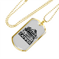 Makes Me Happy Black Christian Necklace Stainless Steel or 18k Gold Dog Tag 24" Chain-Express Your Love Gifts