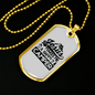 Makes Me Happy Black Christian Necklace Stainless Steel or 18k Gold Dog Tag 24" Chain-Express Your Love Gifts