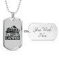 Makes Me Happy Black Christian Necklace Stainless Steel or 18k Gold Dog Tag 24" Chain-Express Your Love Gifts