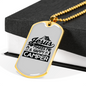 Makes Me Happy Black Christian Necklace Stainless Steel or 18k Gold Dog Tag 24" Chain-Express Your Love Gifts
