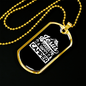 Makes Me Happy White Christian Necklace Stainless Steel or 18k Gold Dog Tag 24" Chain-Express Your Love Gifts