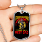Makes The Best Dad Firefighter Gift Stainless Steel or 18k Gold Dog Tag 24" Chain-Express Your Love Gifts