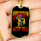 Makes The Best Dad Firefighter Gift Stainless Steel or 18k Gold Dog Tag 24" Chain-Express Your Love Gifts