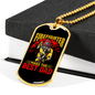Makes The Best Dad Firefighter Gift Stainless Steel or 18k Gold Dog Tag 24" Chain-Express Your Love Gifts