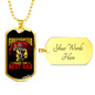 Makes The Best Dad Firefighter Gift Stainless Steel or 18k Gold Dog Tag 24" Chain-Express Your Love Gifts