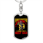 Makes The Best Dad Firefighter Keychain Stainless Steel or 18k Gold Dog Tag Keyring-Express Your Love Gifts