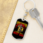 Makes The Best Dad Firefighter Keychain Stainless Steel or 18k Gold Dog Tag Keyring-Express Your Love Gifts