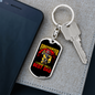 Makes The Best Dad Firefighter Keychain Stainless Steel or 18k Gold Dog Tag Keyring-Express Your Love Gifts